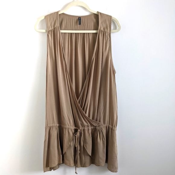 REVOLVE Riller and Fount Khaki Sleeveless Tunic Vest Top with Drawstring M 2 - Picture 1 of 9